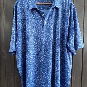 Peter Millar Blue Pattern Polo Shirt XXL